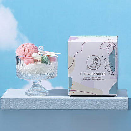Flag Village Creative Ice Cream Carved Candle Essential Oil And Hand Gift Box