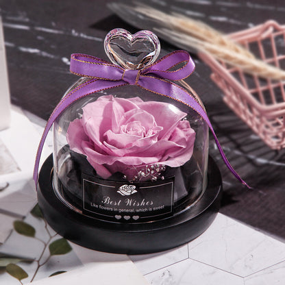 Flag Village Valentine's Day Christmas Dried Flowers For Home Decor Wedding Gifts Dried Flowers Eternal Real Rose Home Decor With LED In Glass