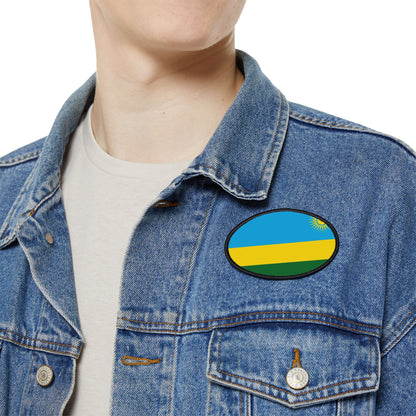 Flag Village Rwanda Flag Embroidery Iron-On Patches
