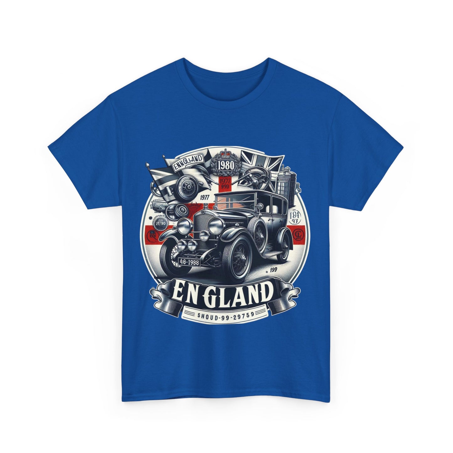 Flag Village UK Vintage Car Flag T-SHIRT Heavy Cotton Tee UK0015
