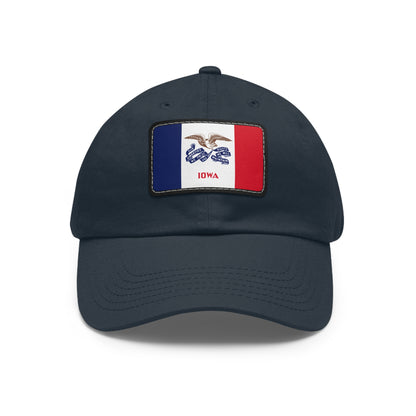Flag Village USA Iowa State Flag Hat Cap with Leather Patch