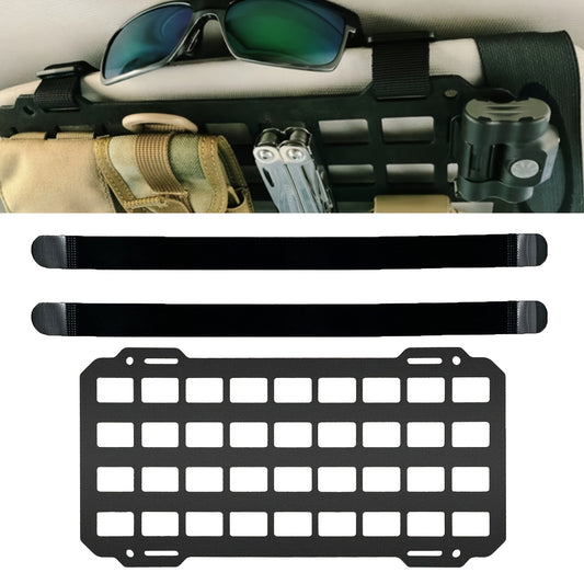 Flag Village Auto Tools Car Visor Sun Visor Organiser Molle Rigid Plate Vehicle Car Truck Sun Protection Storage Holder Carrier For Tactical Equipment Molle Bag EDC Tools Car Interior Accessories