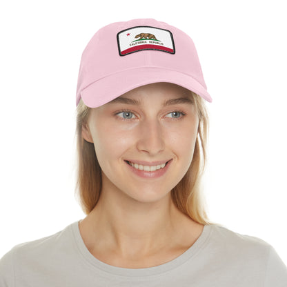 Flag Village USA California State Flag Hat Cap with Leather Patch