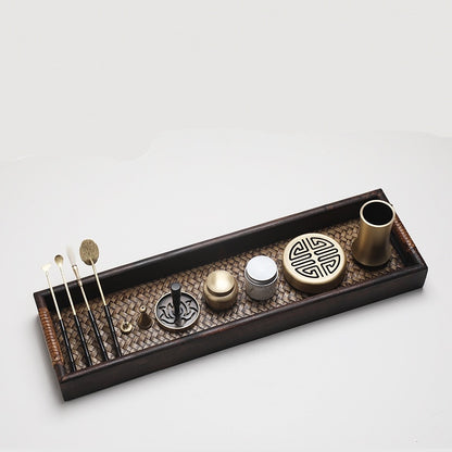 Flag Village Solid Wood Incense Road Set Agarwood Tools Pure Copper Incense Burner Gift Box