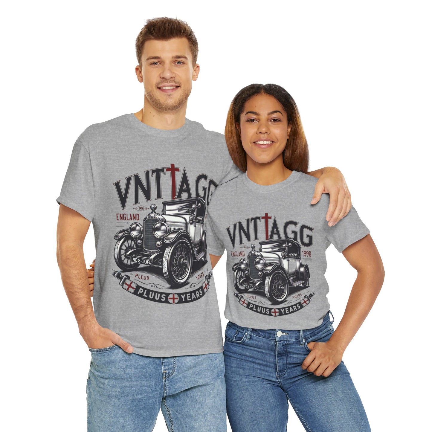 Flag Village UK Vintage Car Flag T-SHIRT Heavy Cotton Tee UK0008