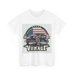 Flag Village USA Vintage Car Flag T-SHIRT Heavy Cotton Tee USA0009