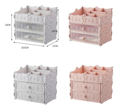 Flag Village Transparent Makeup Organizer Cosmetic Storage Box Drawer Desktop Organizer Jewelry Beauty Storage Bins Lipstick Christmas Gifts