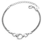 Flag Village Lovely Cat Head Trendy Silver Color Charm Box Chain Bracelets & Bangles For Women Fashion Jewelry gift