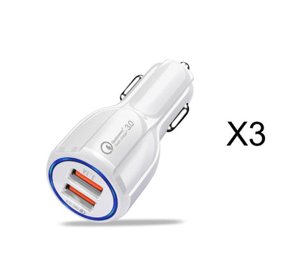 Flag Village Auto Tools Quick Charge 3.0 Car Charger For Mobile Phone Dual Usb Car Charger Qualcomm Qc 3.0 Fast Charging Adapter Mini Usb Car Charger