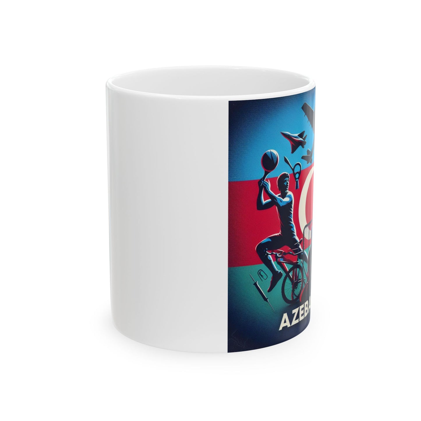 Flag Village Azerbaijan Sporting Flag Ceramic Coffee Mug 11oz FV-MG0203