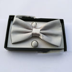 Flag Village Pocket Square Cufflinks Set Men's Bow Gift Box