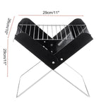 Flag Village BBQ Grill Folding Stainless Steel Portable Small Barbecue Grill Tool BBQ Outdoor Camping Charcoal Furnace BBQ Grills Accessories