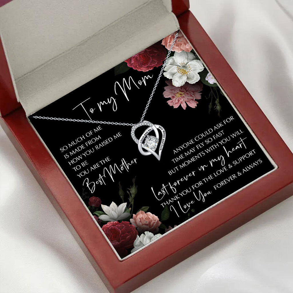 Flag Village Mother's Day Gift Rosewood Lamp Box Suit Hollow Heart-shaped Zircon Pendant Necklace