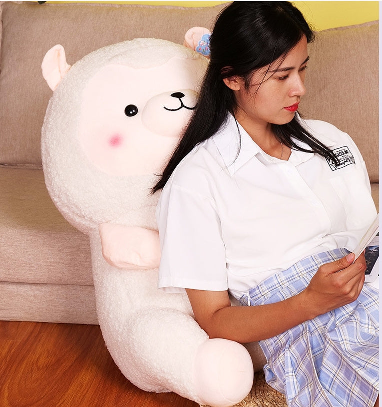 Flag Village New Heart-hugging Alpaca Plush Toy Cute Sheep Doll Large Pillow Ragdoll Girls' Gifts