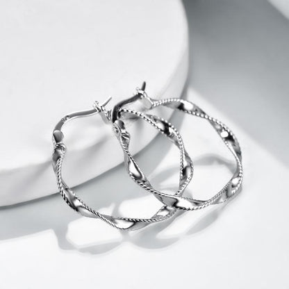 Flag Village Circle Endless Hoop Earrings Twist Jewelry Gifts 30MM Hypoallergenic