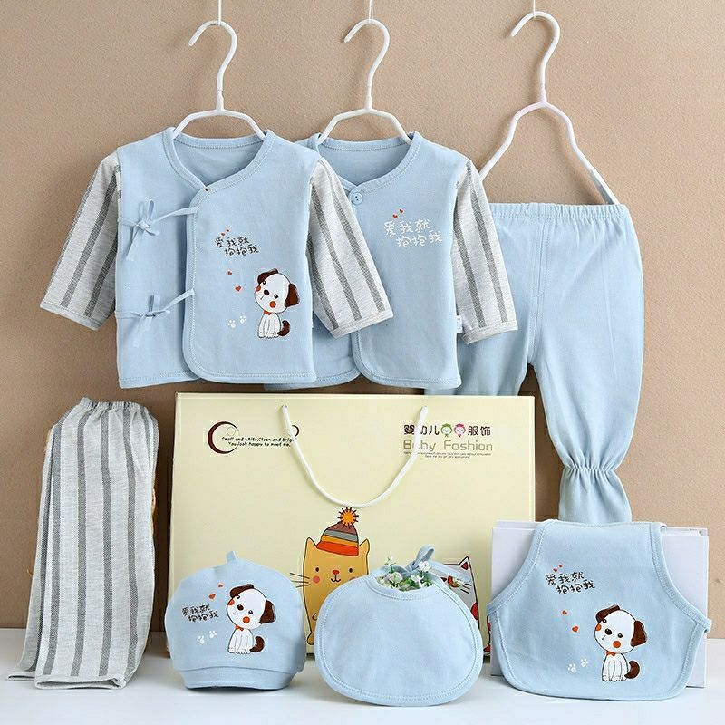 Flag Village Pure Cotton Baby Clothes Spring And Autumn Summer Children Gift Box Set