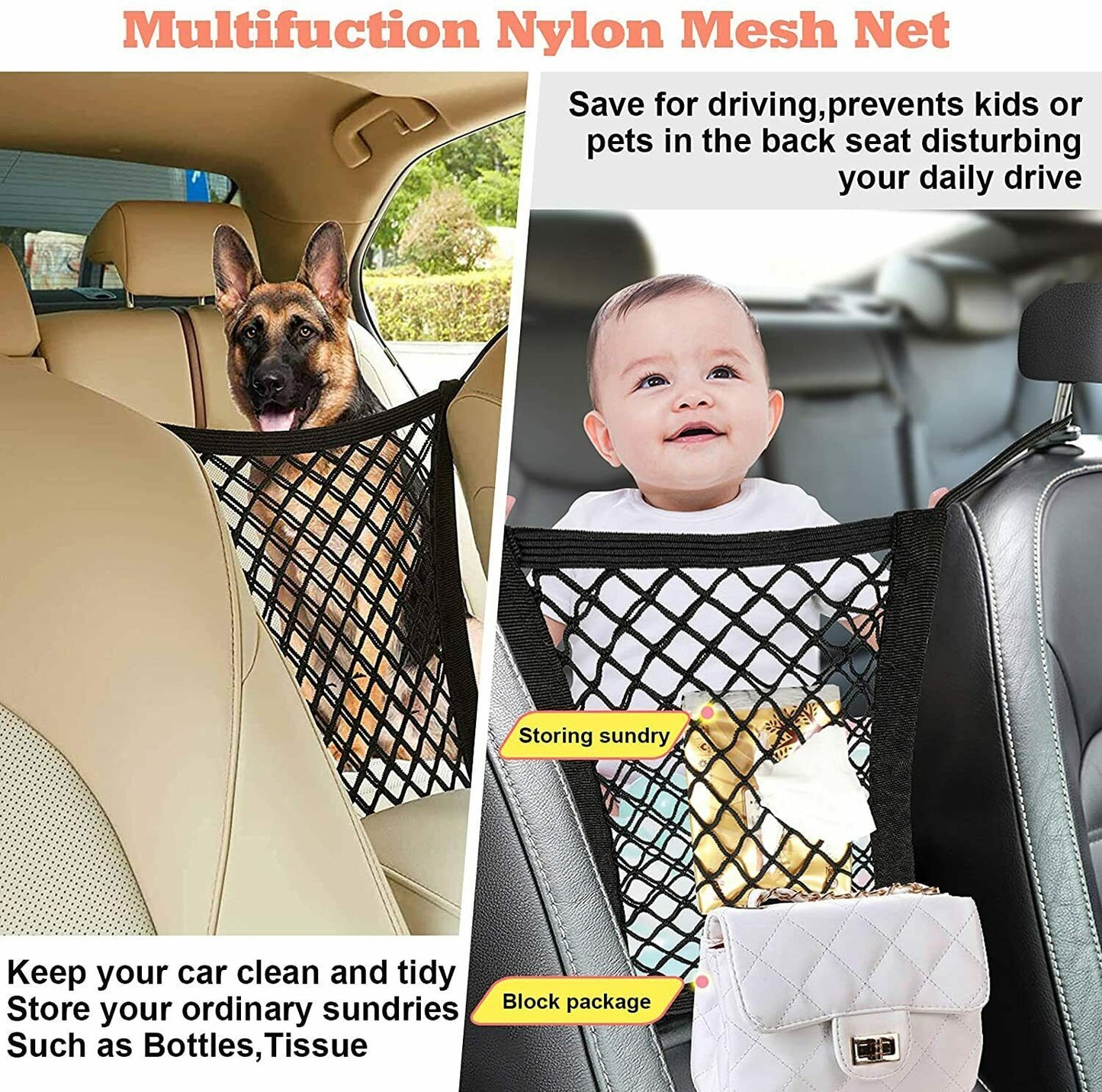 Flag Village Auto Tools Universal Car Trunk Storage Net Bag Cargo Back Seat Mesh Organizer Holder Mesh