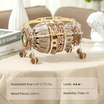 Flag Village Robotime ROKR Zodiac Wall Clock 3D Wooden Puzzle Model Assembly Toys Gifts for Children Kids Teens LC601 Support Dropshipping