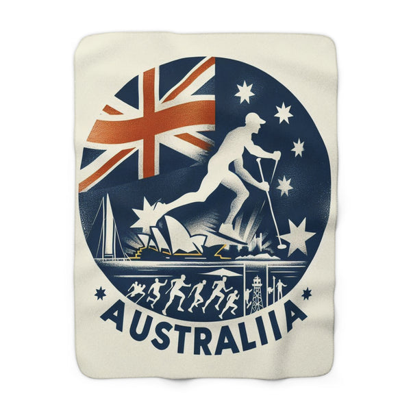 Flag Village Australia Sporting Flag Fleece Blanket 50" x 60"