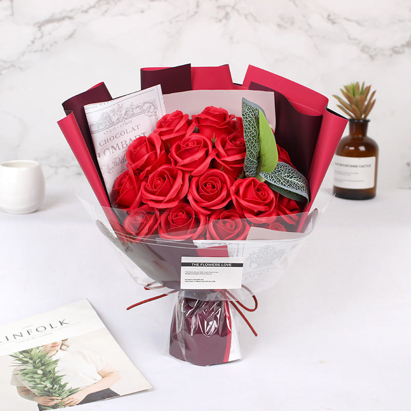 Flag Village Simulation Rose Flower Teacher Gift Box Birthday Gift