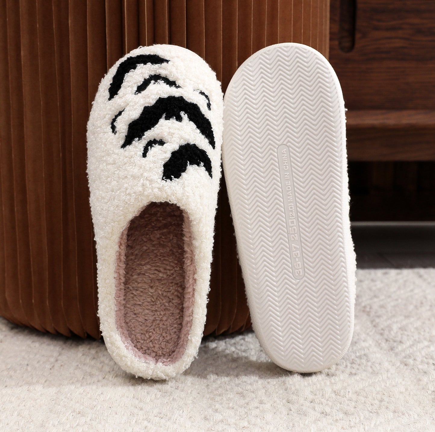 Flag Village Funny Bat Slipper Halloween Pumpkin Flat Indoor House Shoes For Women Men Soft Plush Cozy Horror Fashion Halloween Gifts