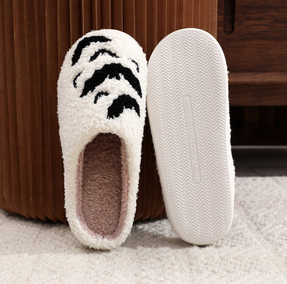 Flag Village Funny Bat Slipper Halloween Pumpkin Flat Indoor House Shoes For Women Men Soft Plush Cozy Horror Fashion Halloween Gifts