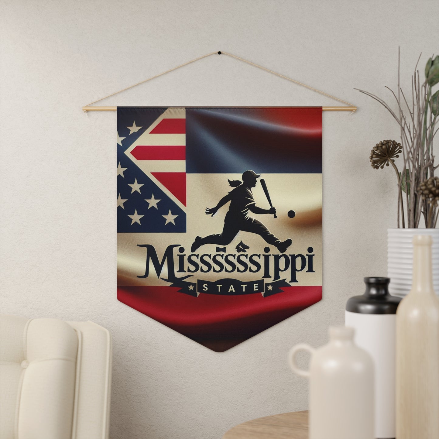 Flag Village Mississippi State Flag Pennant Sporting Home Wall decoration MS0001