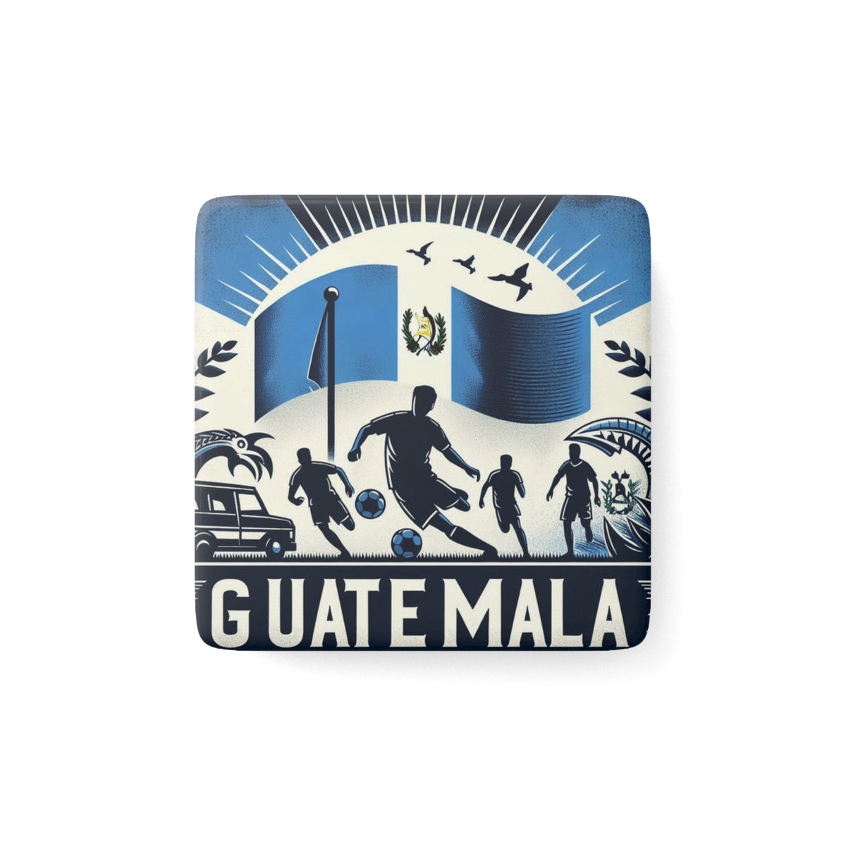 Flag Village Guatemala National Flag Magnet 2" x 2"