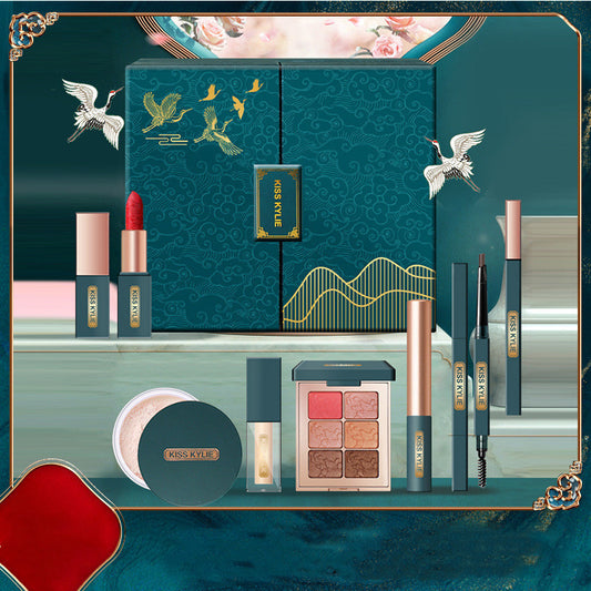 Flag Village Carved National Style Multi-piece Concealer Isolation Lipstick Gift Box Vibrato Live