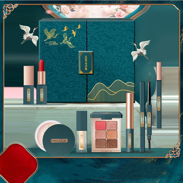 Flag Village Carved National Style Multi-piece Concealer Isolation Lipstick Gift Box Vibrato Live