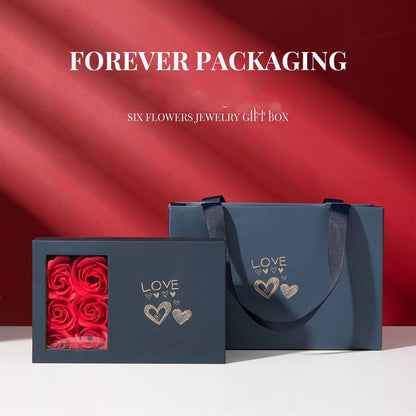 Flag Village New Jewelry Gift Box Packaging Simple Exquisite Six Flowers Set Bracelet Necklace Decorative Gift Box Can Be One Piece Dropshipping