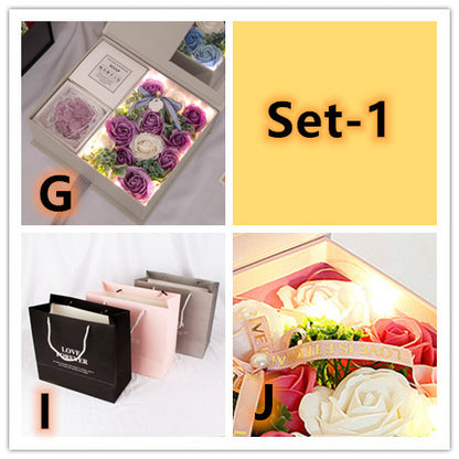 Flag Village Creative Valentine's Day Gift Soap Rose Flower Gift Box