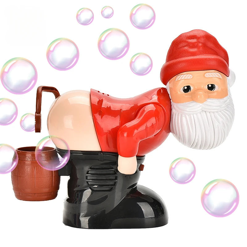 Flag Village Electric Santa Claus Bubbles Machine Blowing Bubbles Music Light Entertainment Toy Prank Funny Ornament Christmas Gifts Christmas Decorations