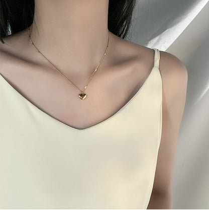 Flag Village Fashion Jewelry Necklace For Women New Trend Vintage Simple Love Heart Pendant Elegant Party Jewelry Birthday Gifts