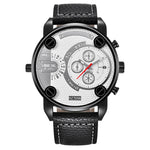 Flag Village Mens Big   Watches Fashion Leather Date Gifts Wristwatch