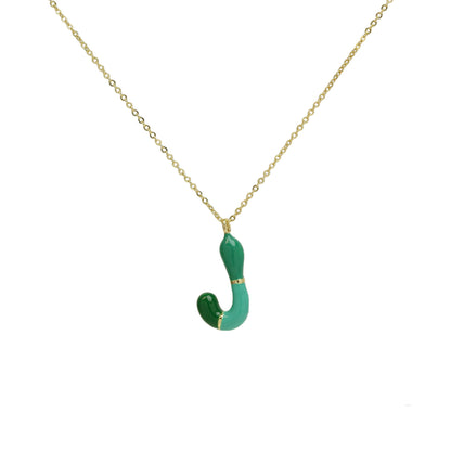 Flag Village Brass Epoxy Capsule 26 Letter Necklace For Women Initial Alphabet Pendant Necklace Fashion Link Chain Jewelry Gifts