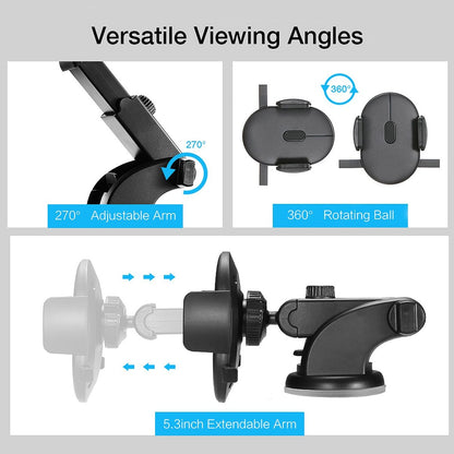 Flag Village Auto Tools Car Phone Holder Long Rod Telescopic Car Dashboard Suction Cup Type
