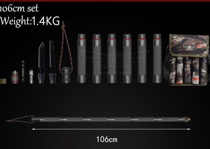 Flag Village Outdoor Defense Tactical Stick Alpenstock Hiking Camping Equipment Multifunctional Walking Stick