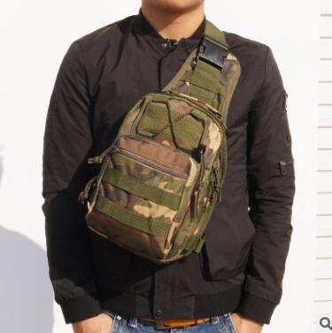 Flag Village Hot Style Canvas Riding Pack Camouflage Field Sports Small Chest Bag Single Shoulder Oblique Cross Outdoor Tactical Package.