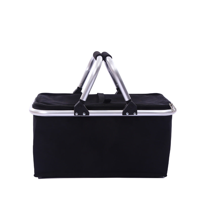 Flag Village 30L Large Folding Picnic Camping Insulated Cooler Hamper Storage Basket Bag