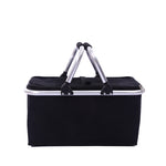 Flag Village 30L Large Folding Picnic Camping Insulated Cooler Hamper Storage Basket Bag