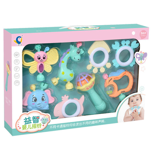 Flag Village Baby Educational Toys 6-12 Months Gift Box Handbell Plastic Set
