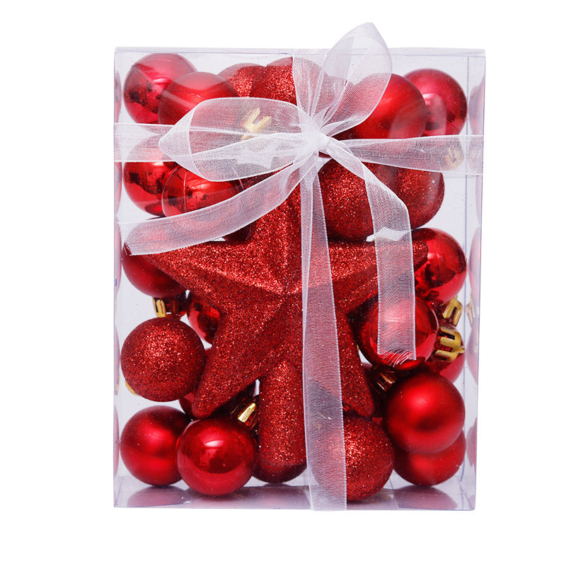 Flag Village Christmas Ball tree top Star Gift Box set