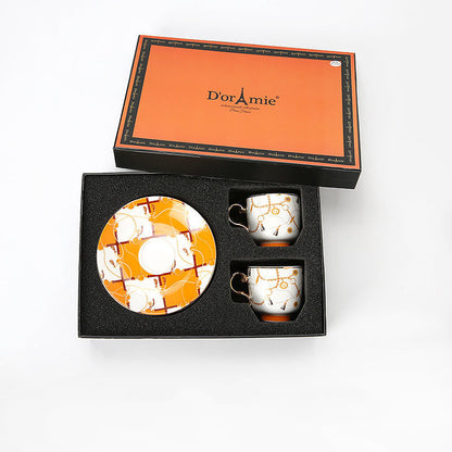 Flag Village Fashion Small Turkish Coffee Cup And Saucer Tea Set Gift Box