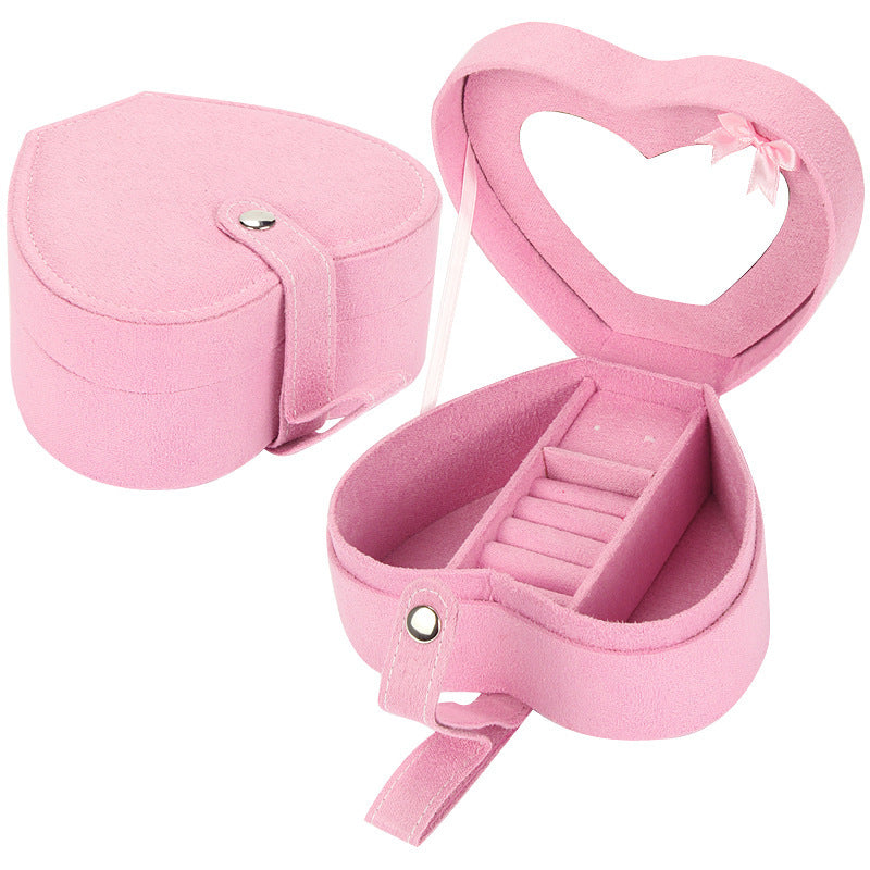Flag Village Portable Heart-Shaped Jewelry Storage Birthday Gift Jewelry Box