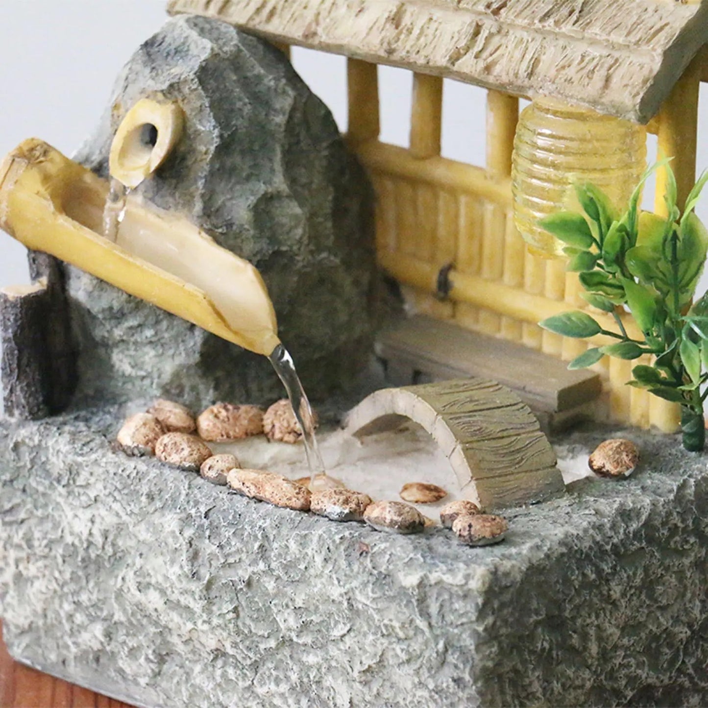 Small Creative USB Loop Flowing Water Ornaments Pastoral Desktop Front Office Company Opening Gifts Decorative Crafts