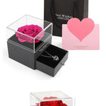 Flag Village Preserved Flower Rose Jewelry Box Acrylic Gift Box