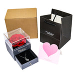 Flag Village Preserved Flower Rose Jewelry Box Acrylic Gift Box