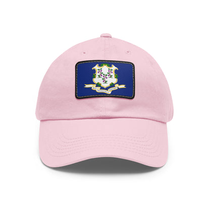 Flag Village USA Connecticut State Flag Hat Cap with Leather Patch