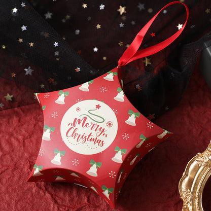 Flag Village Christmas Gift Boxes Santa Claus Candy Box Star Shape Merry Christmas Boxes Bags for Home New Year Xmas Decor Kids Gifts